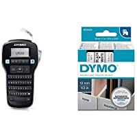 Dymo Label Manager 160 Etiquetadora portátil + D1 - Etiquetas Auténticas- Impresión Negra sobre Fondo Blanco- 12 mm × 7…